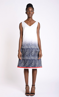 Trapeze dress with Ndop Bamileke print