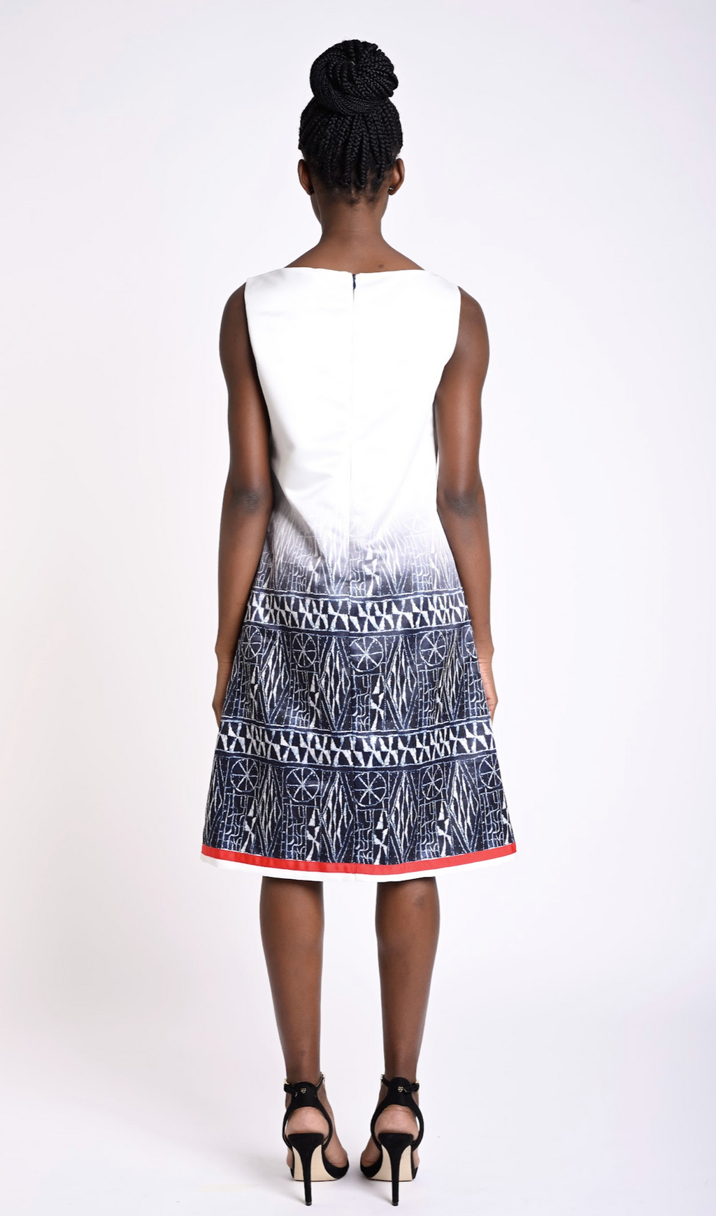 Trapeze dress with Ndop Bamileke print