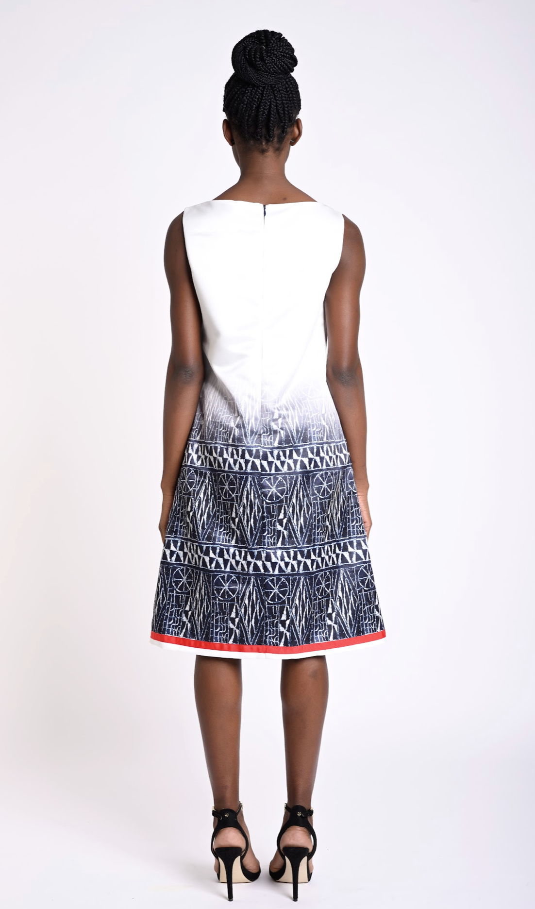 Trapeze dress with Ndop Bamileke print