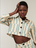 Striped cropped jacket