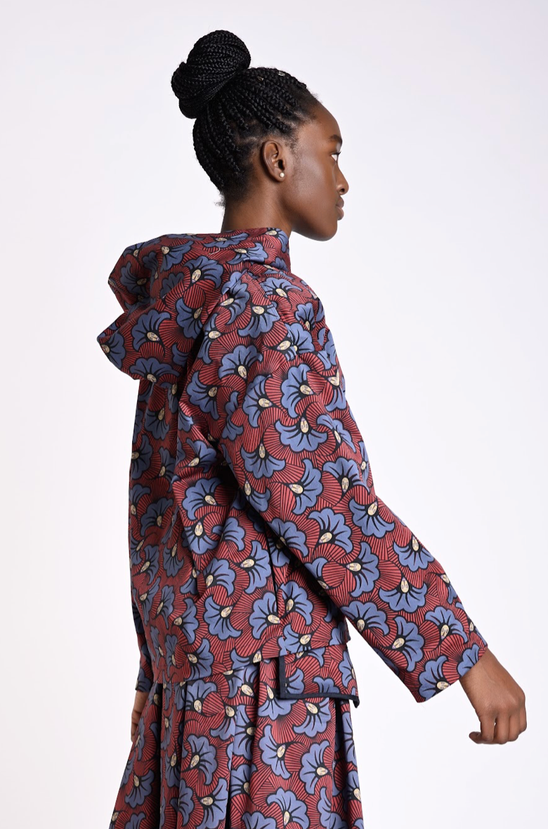 Printed trench coat