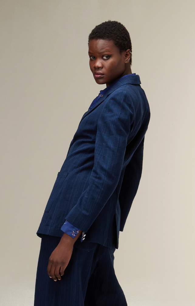 Indigo blue fitted blazer
