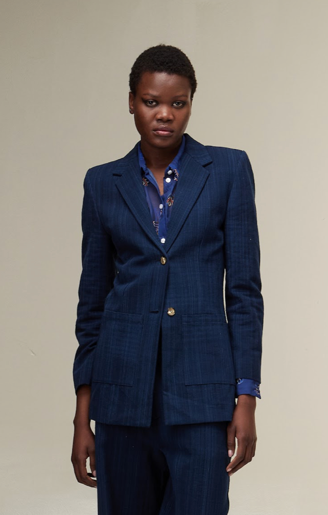 Indigo blue fitted blazer