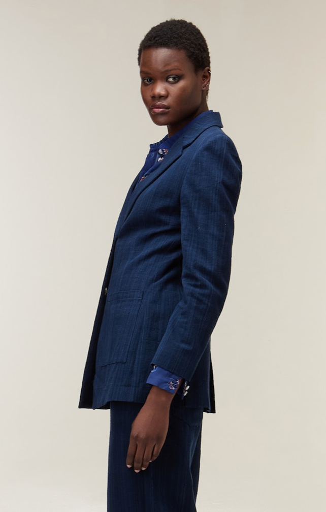 Indigo blue fitted blazer