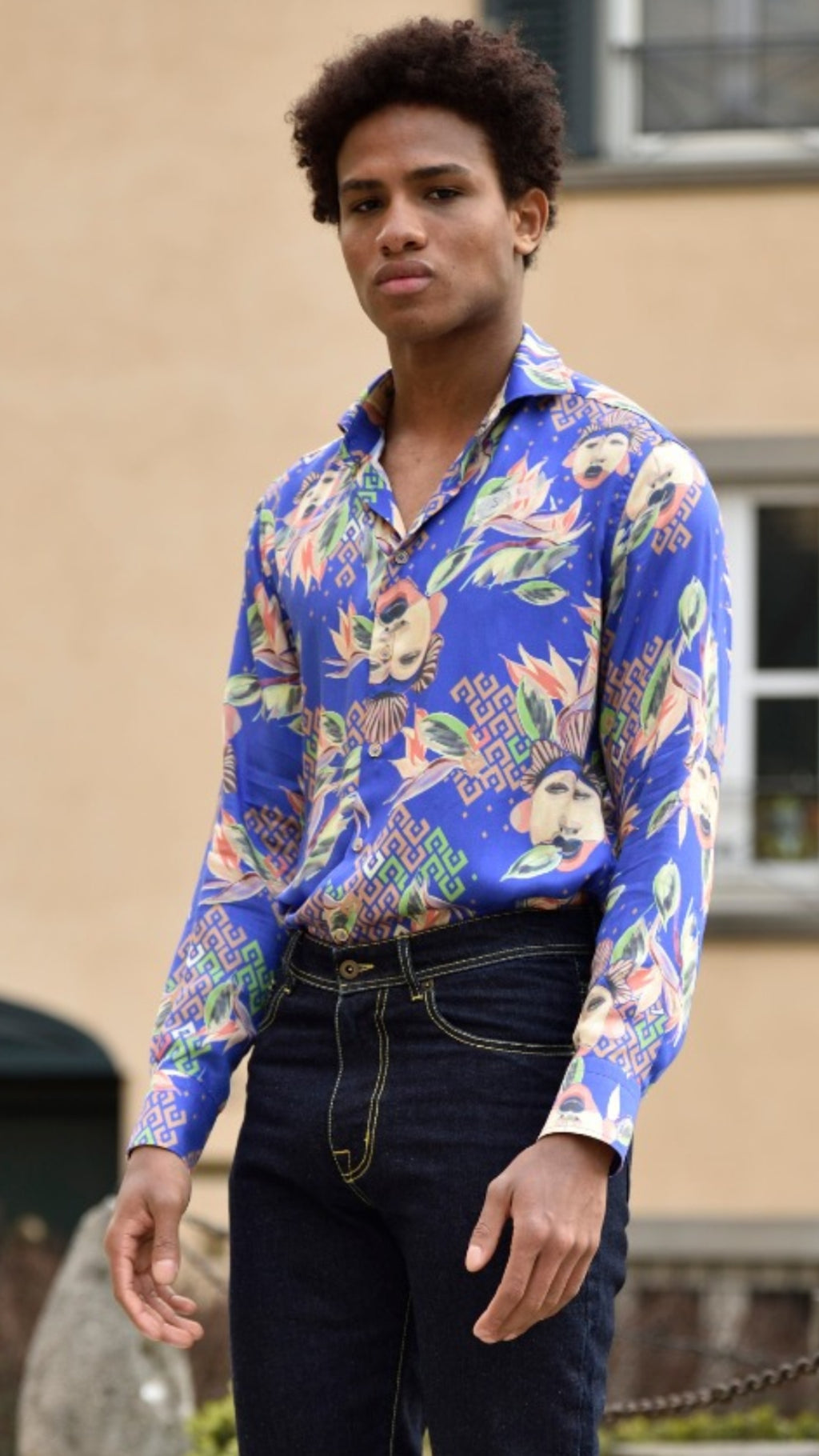 Blue printed men’s shirt