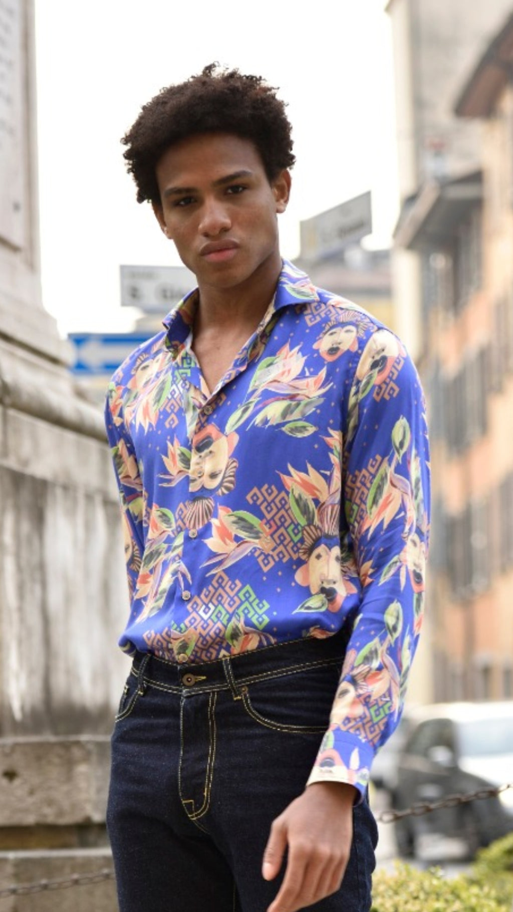 Blue printed men’s shirt